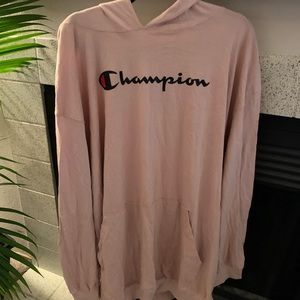 Pink Champion Hooded Shirt